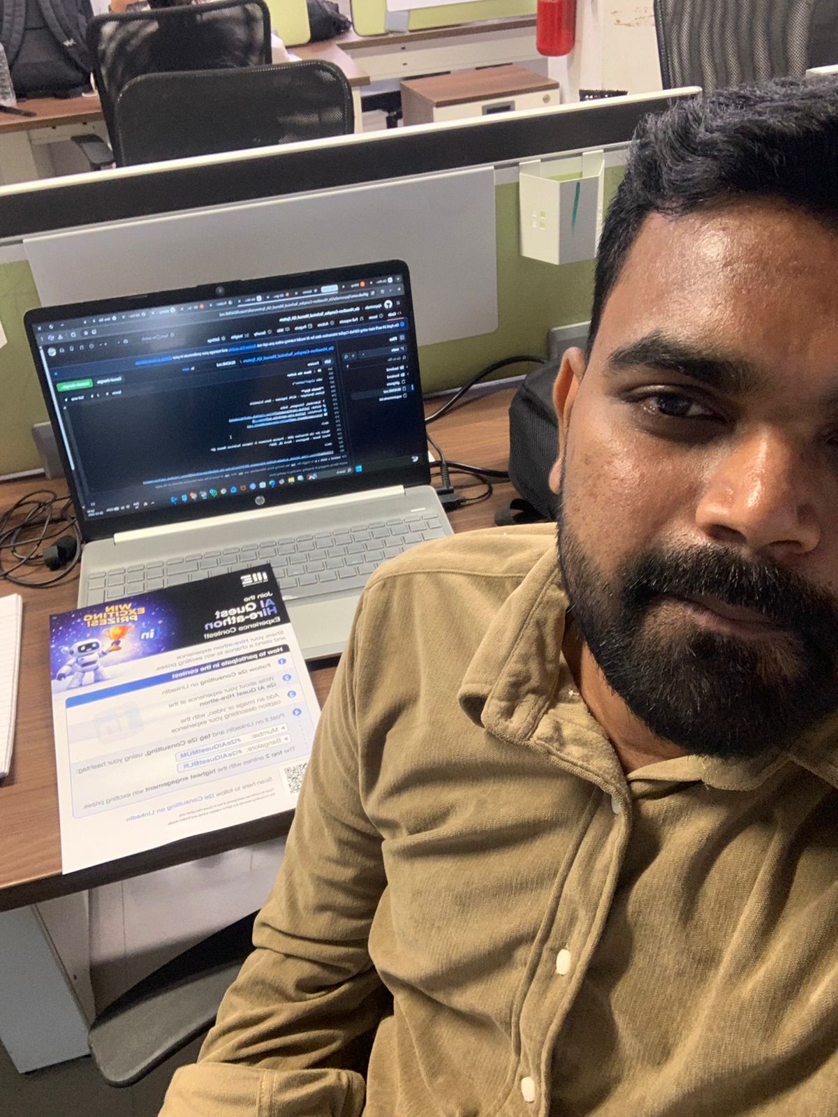 Working on the project during the hackathon